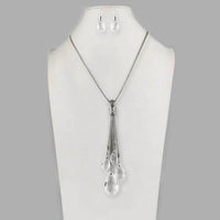 Peaceful Village - Women's Crystal Teardrop Cluster Necklace
