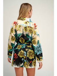Pearl And Caviar - Mona Floral Linen Short