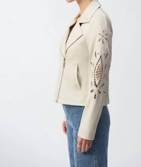 Joseph Ribkoff - Foiled Faux Suede Moto Jacket