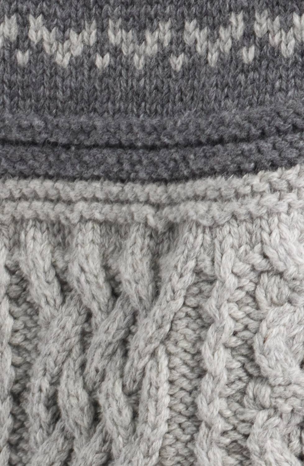 525 America Ayana Cable Pullover With Pattern Yoke Sweater in grey mist combo - women's sweater - view 4