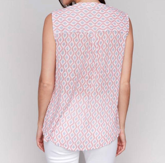 Charlie B - Printed Cotton Gauze Sleeveless Shirt