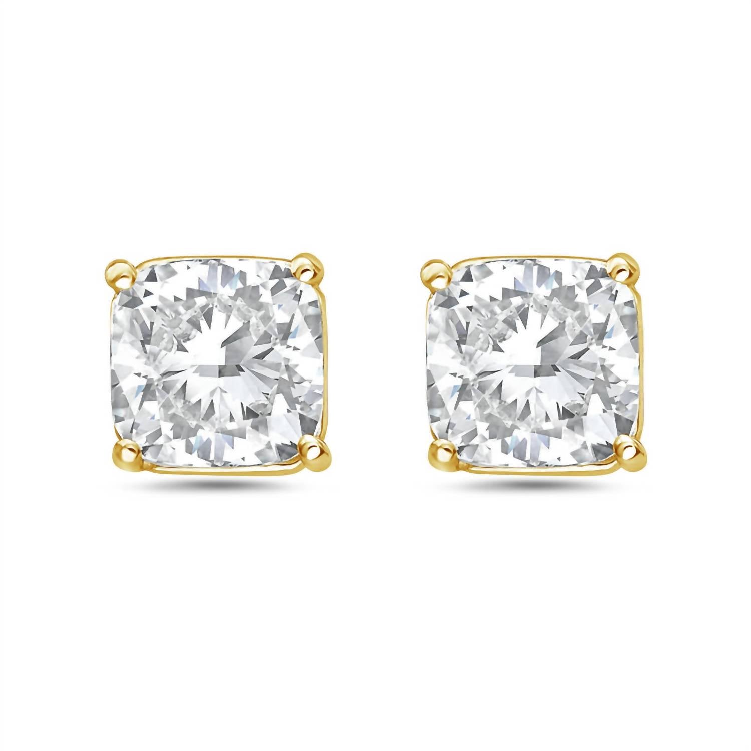 Diana M Jewels - 6.00 Cts Lab Grown Diamond Cushion Cut Studs Earrings