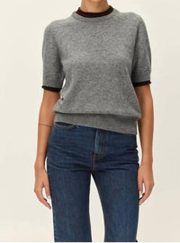 Elodie The Label - Stone Contrast Crew Neck Sweater