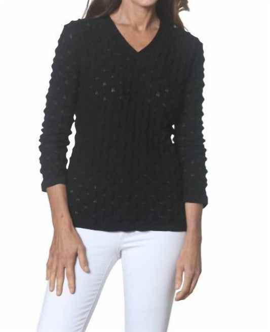 J'Envie/Eli - Textured V Neck Top