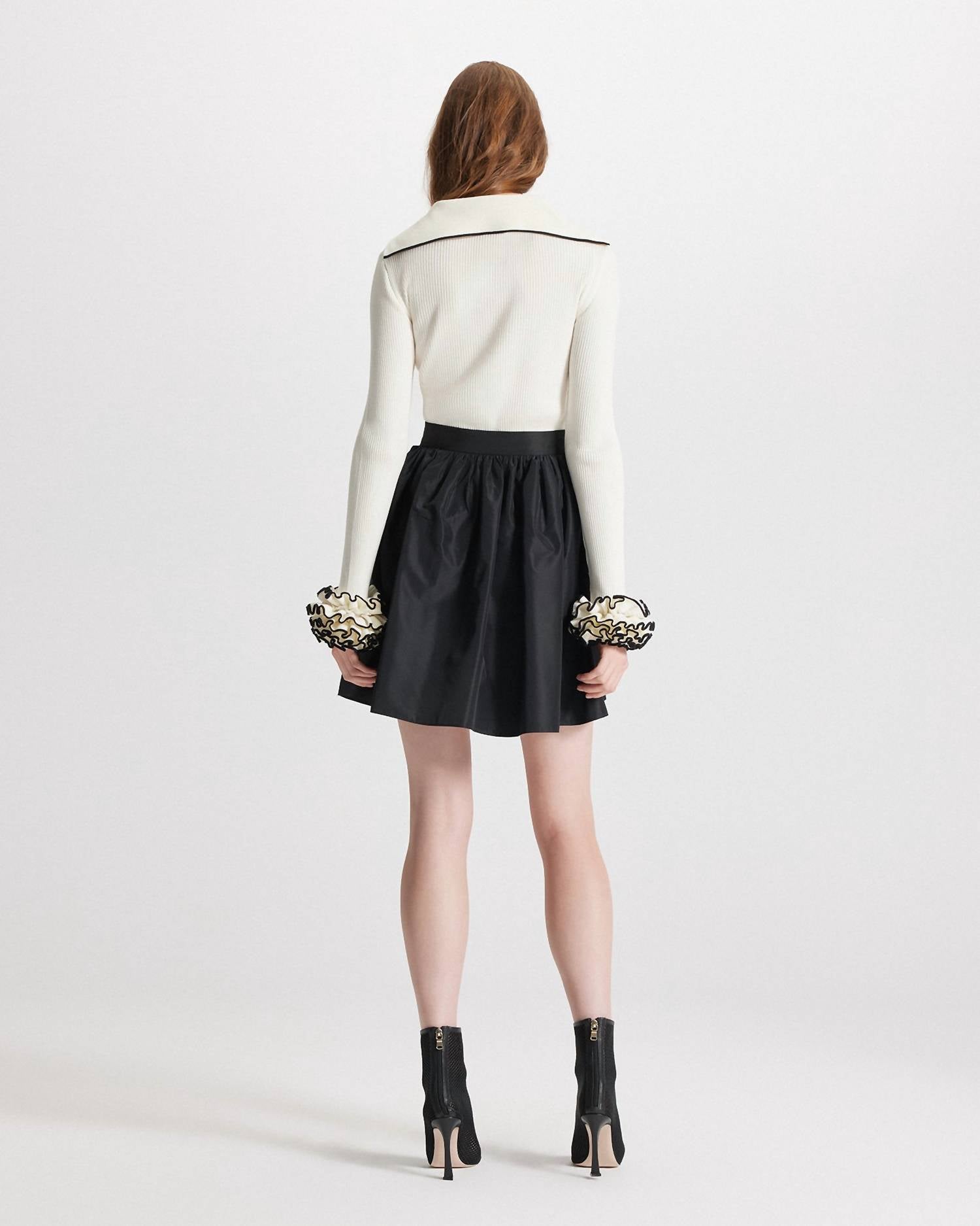 Theo The Label - Women's Nomia Ruffle Sleeve Johnny Sweater