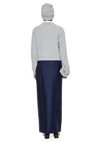 arch4 Cashmere Clover Mews Sweater in husky grey silver sequins - women's sweater - detail view