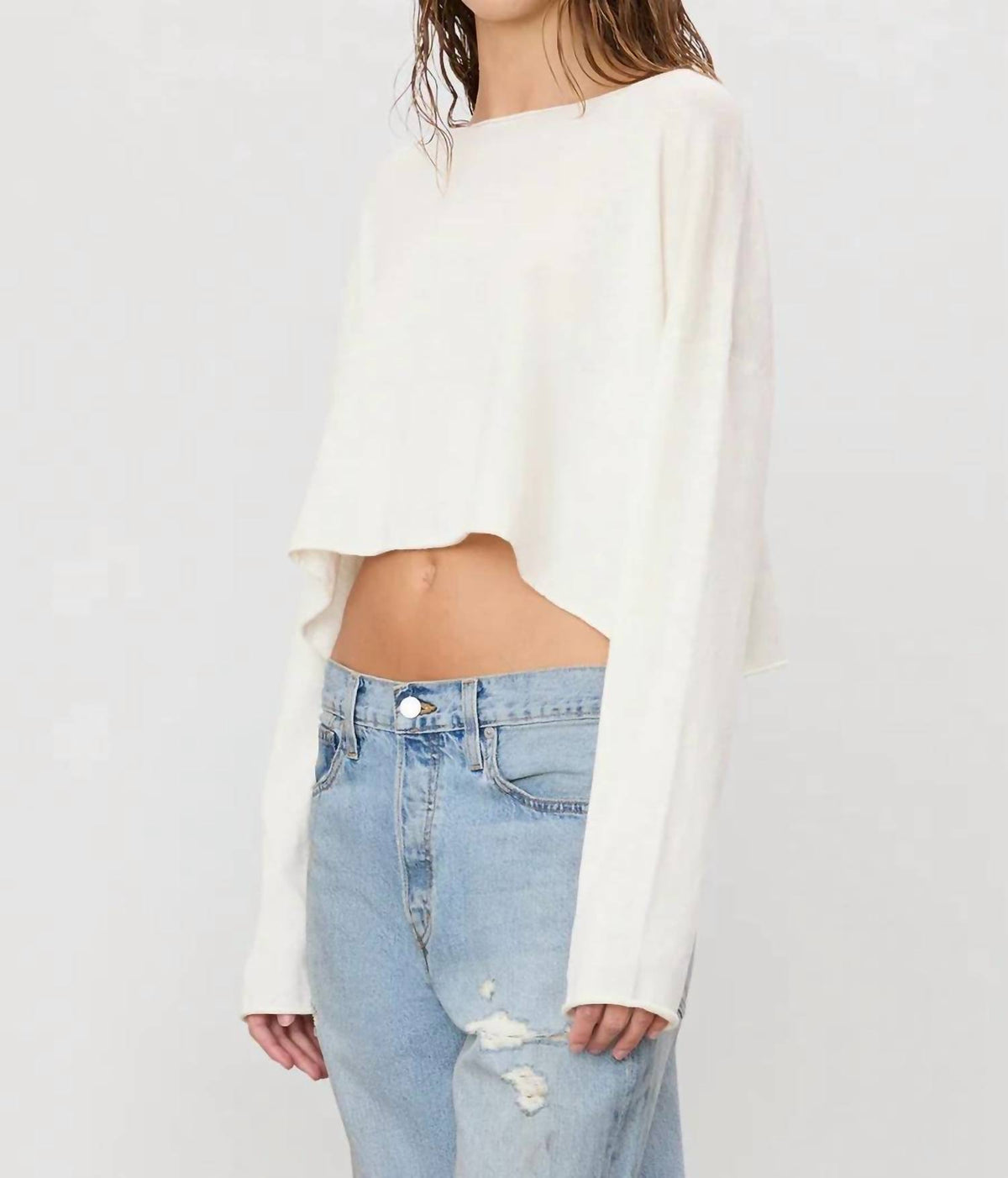 Eterne - Women's Cropped Boatneck Top