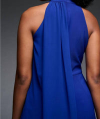 Joseph Ribkoff Sheer Overlay Sleeveless Dress in royal sapphire - women's dress - alternate view