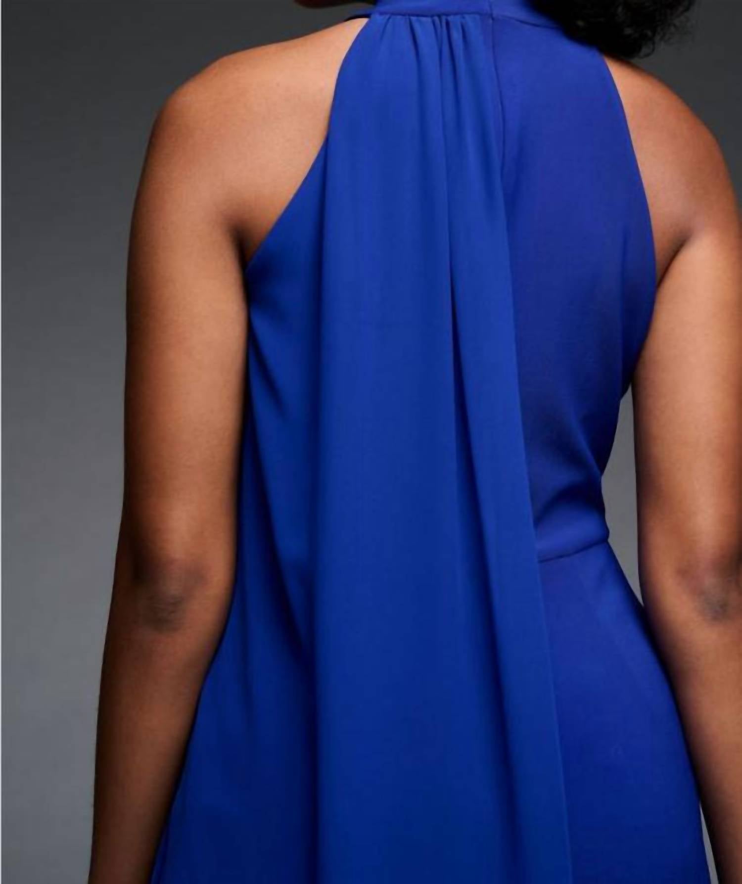 Joseph Ribkoff Sheer Overlay Sleeveless Dress in royal sapphire - women's dress - alternate view