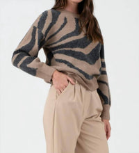 The Workshop Studio - Zebra Print Long Sleeve Knit Sweater