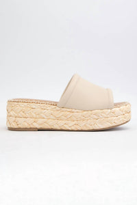 CCOCCI Women's Monte Platform Raffia Slip-on in beige - women's shoe