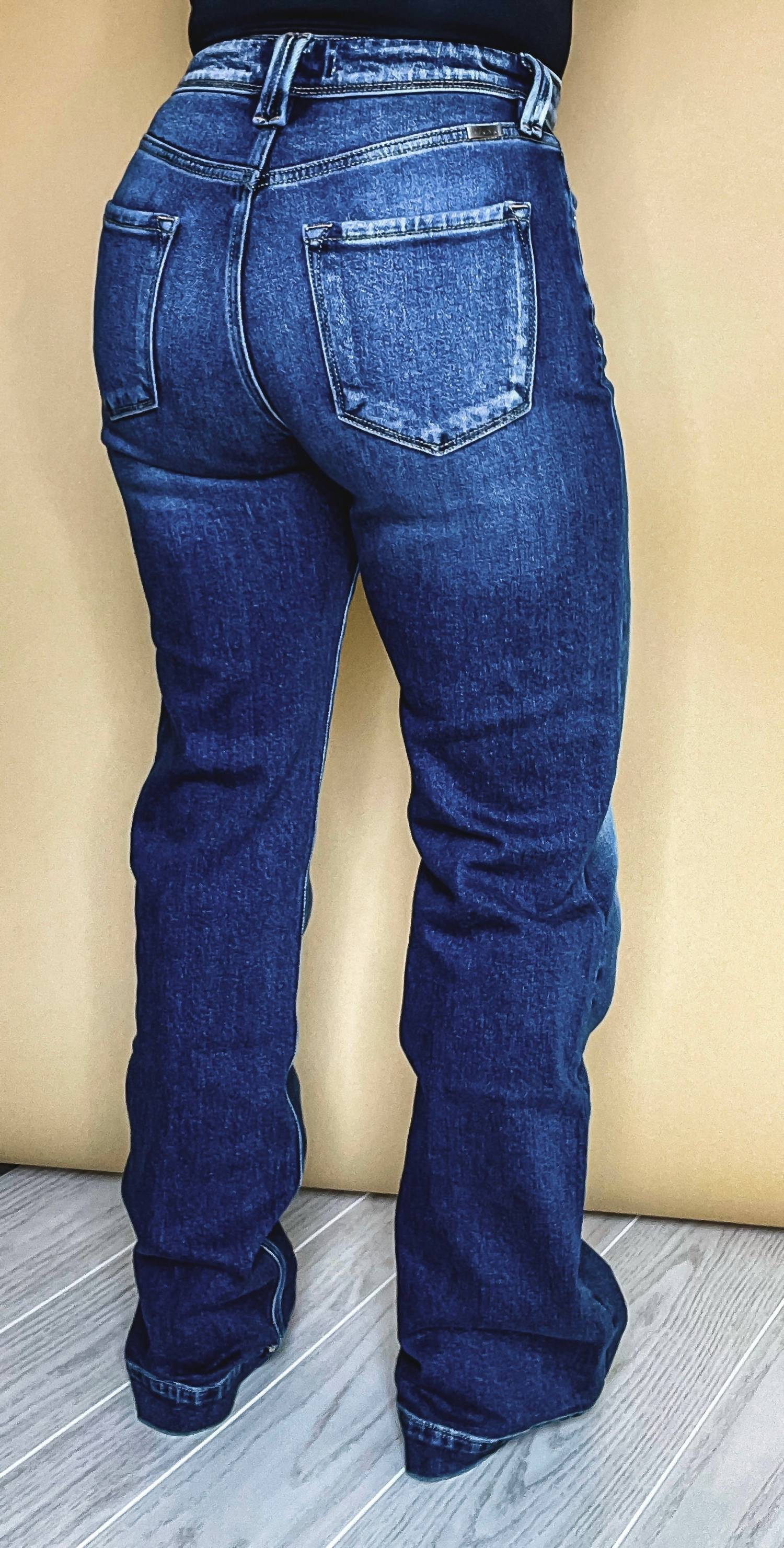 KanCan The Durango High Rise Flare Jean in dark wash - women's jeans - alternate view