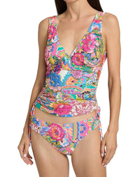 Johnny Was - Drawcord Ruched Tankini