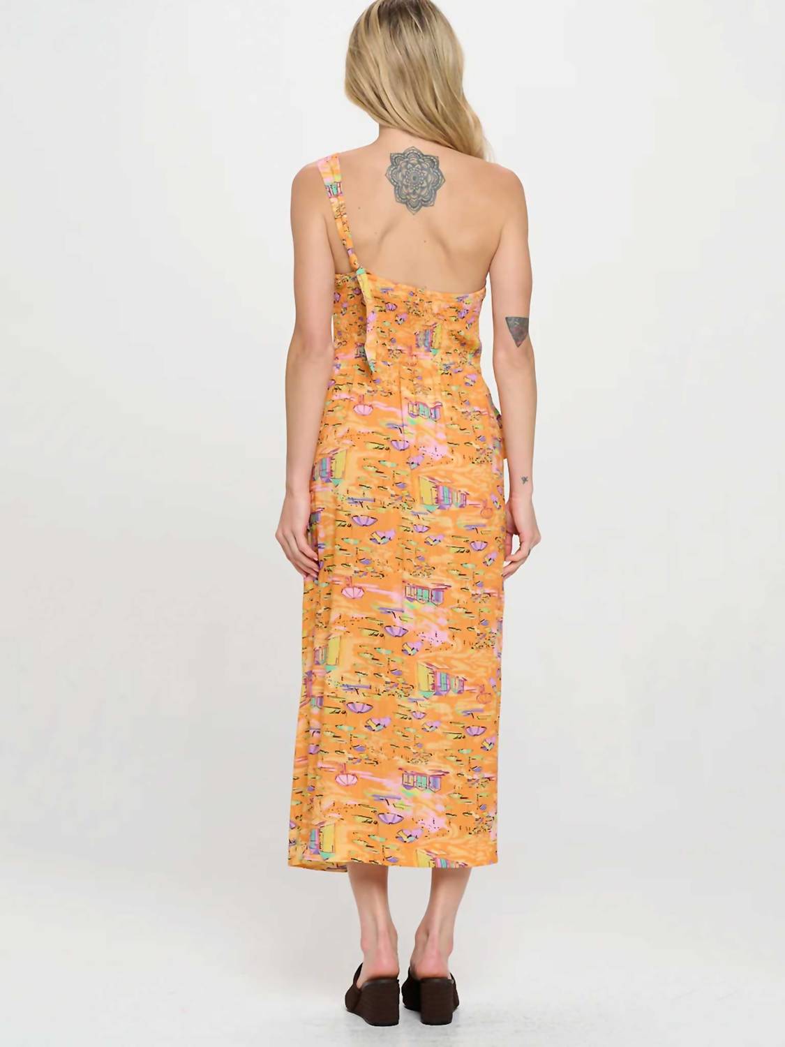 Meet Me In Santorini - One Shoulder Wrap Midi Dress