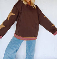 Bibi - Oversized Star Down Crewneck Top