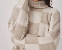 Splendid Thea Checkerblock Sweater in beige - women's sweater - view 4