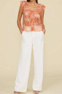 LUCY PARIS Bloom Ruffle Top in multi - women's blouse