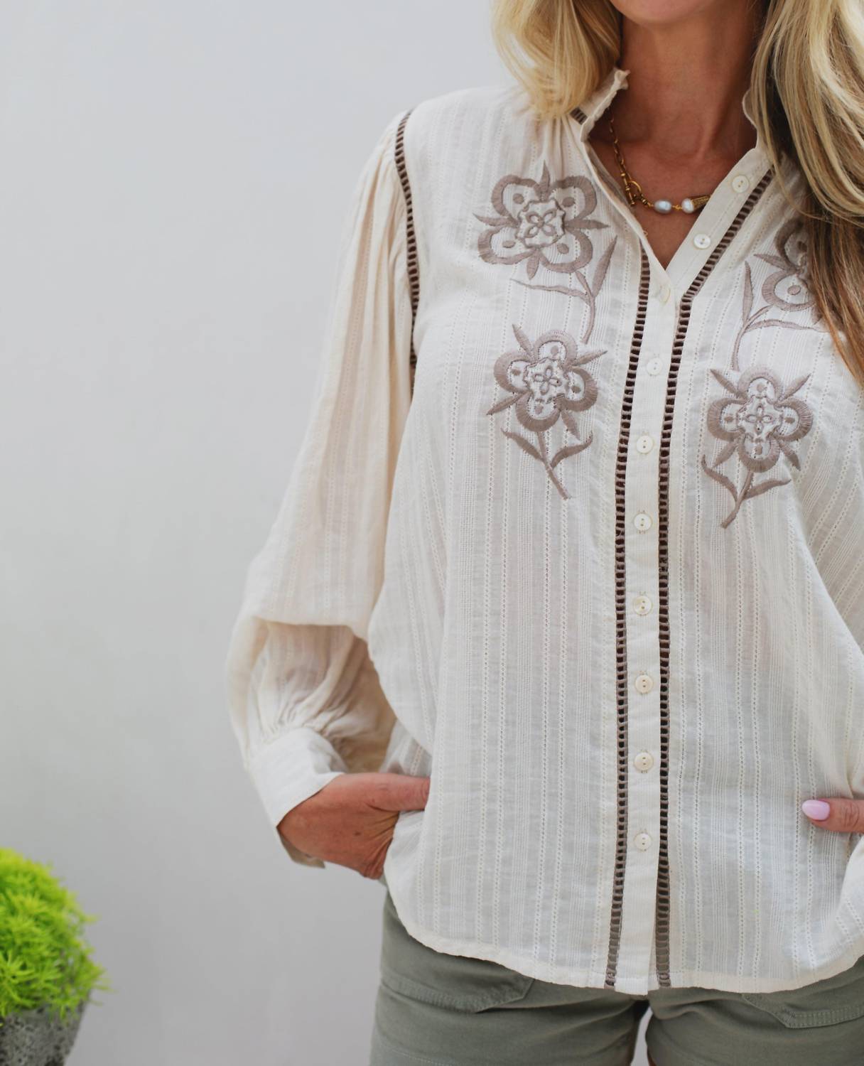 Exvoto - Harlow Embroidered Blouse