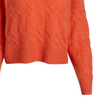 NAADAM Women's Featherweight Cashmere Cable Crew Sweater in nectar - women's sweater - alternate view