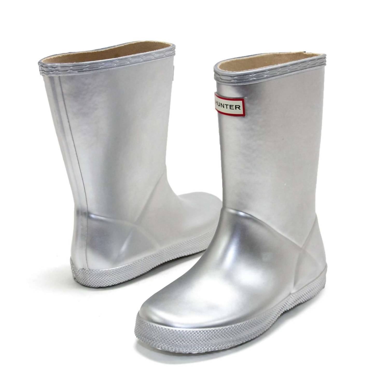 HUNTER Boys First Classic Metallic Rain Boots in silver - kids' shoe - view 5