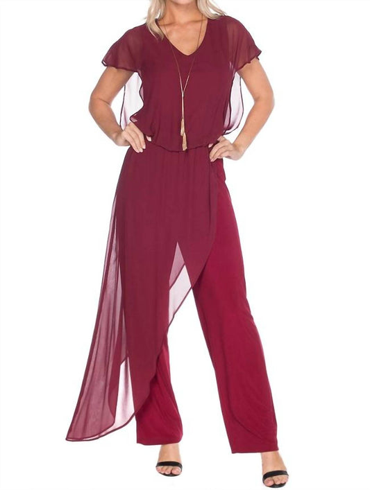 Jumpsuit with Chiffon Overlay