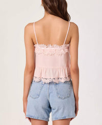 Astr - Cosette Straight Neck Sleeveless Lace Top