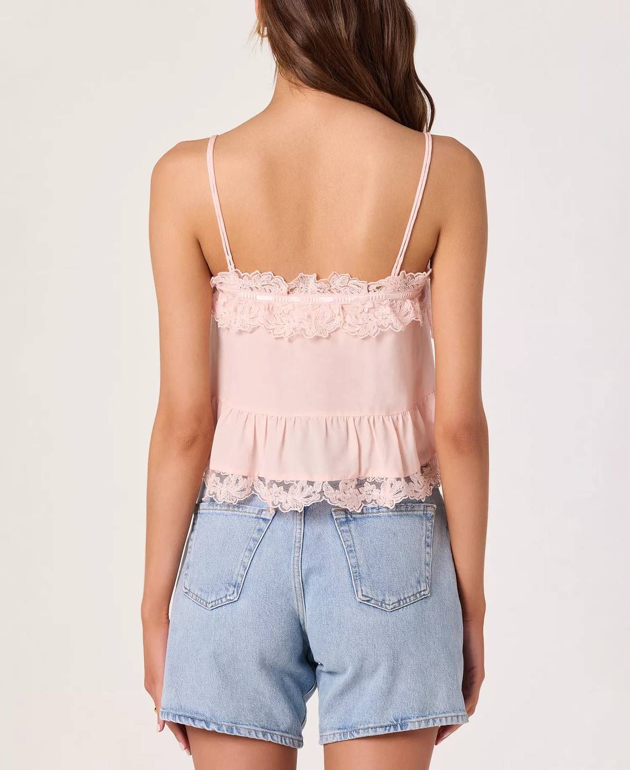 Astr - Cosette Straight Neck Sleeveless Lace Top