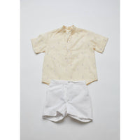 Pi and Pa Boy's Patos Shorts Set in beige - item - detail view