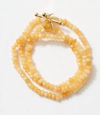 marlyn schiff Women's Beaded Gemstone Toggle Bracelet in peach - women's jewelry