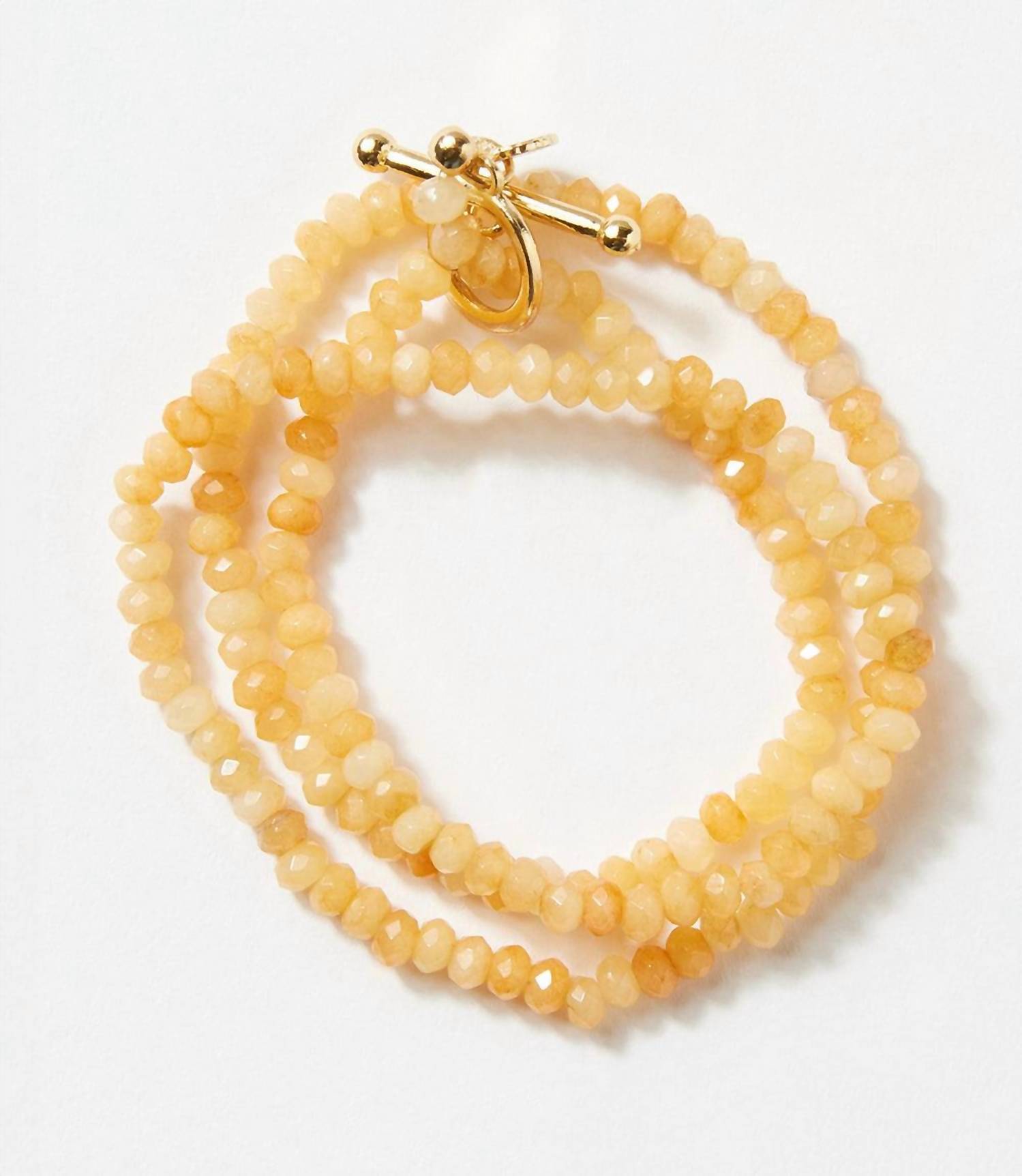 marlyn schiff Women's Beaded Gemstone Toggle Bracelet in peach - women's jewelry