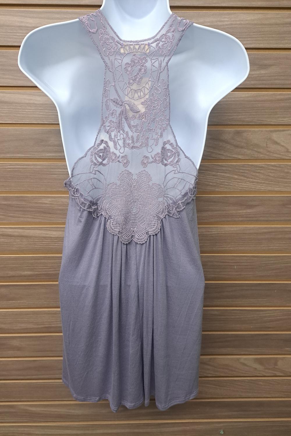 Ginger G - Women's Lavender/lace Tank Top