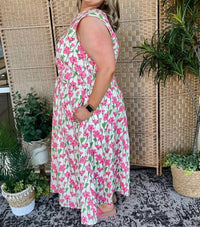 Polagram - Blooming Beauty Floral Top And Midi Skirt Set