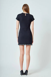 Endless Rose - Jewel Trim Knit Mini Dress