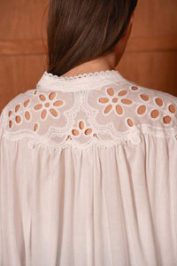 Attentif - Openwork Lace Blouse