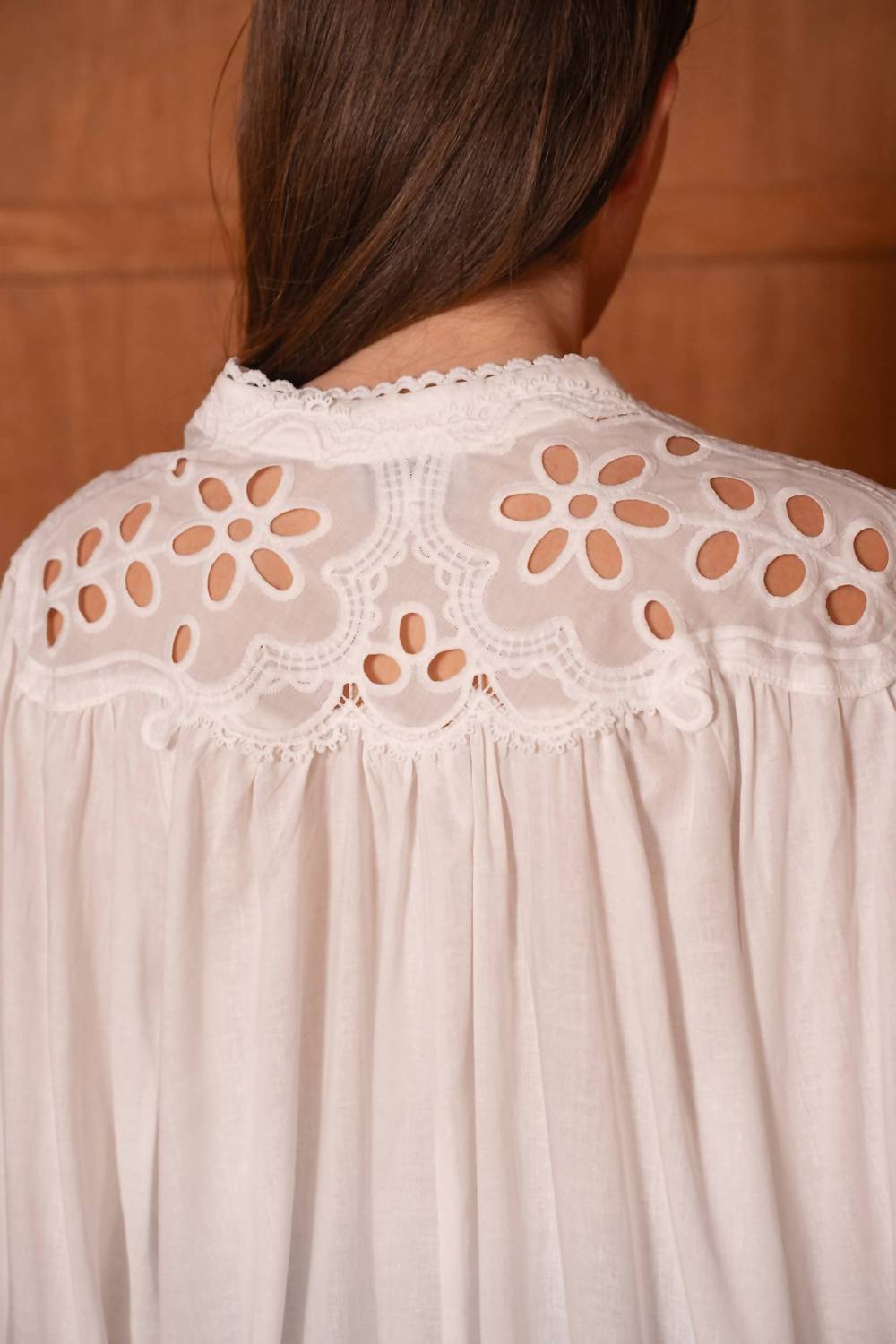 Attentif - Openwork Lace Blouse