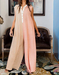 Bucketlist - Two-tone Striped Jumpsuit