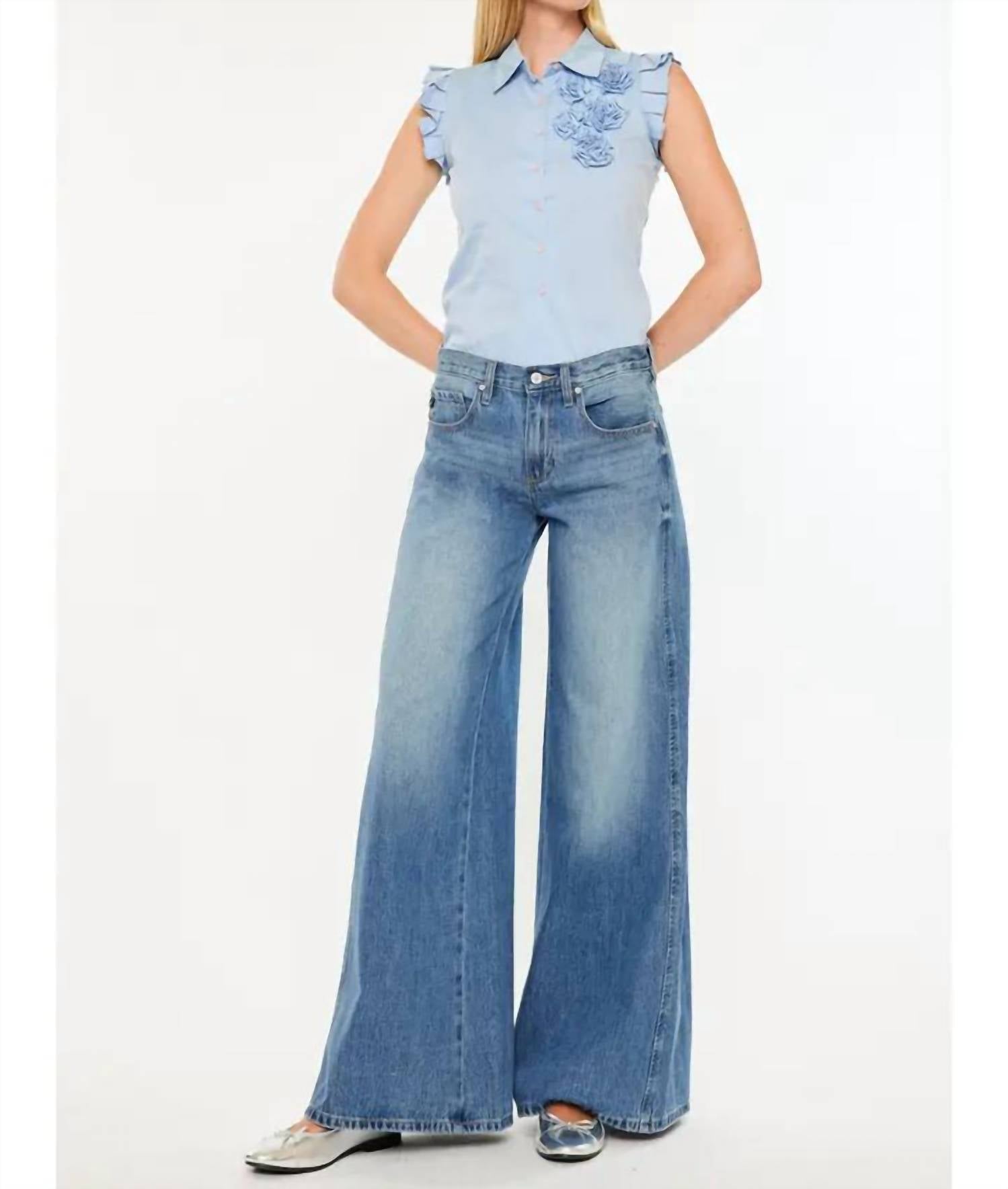 Kancan - Jocy Mid Rise Super Wide Jeans
