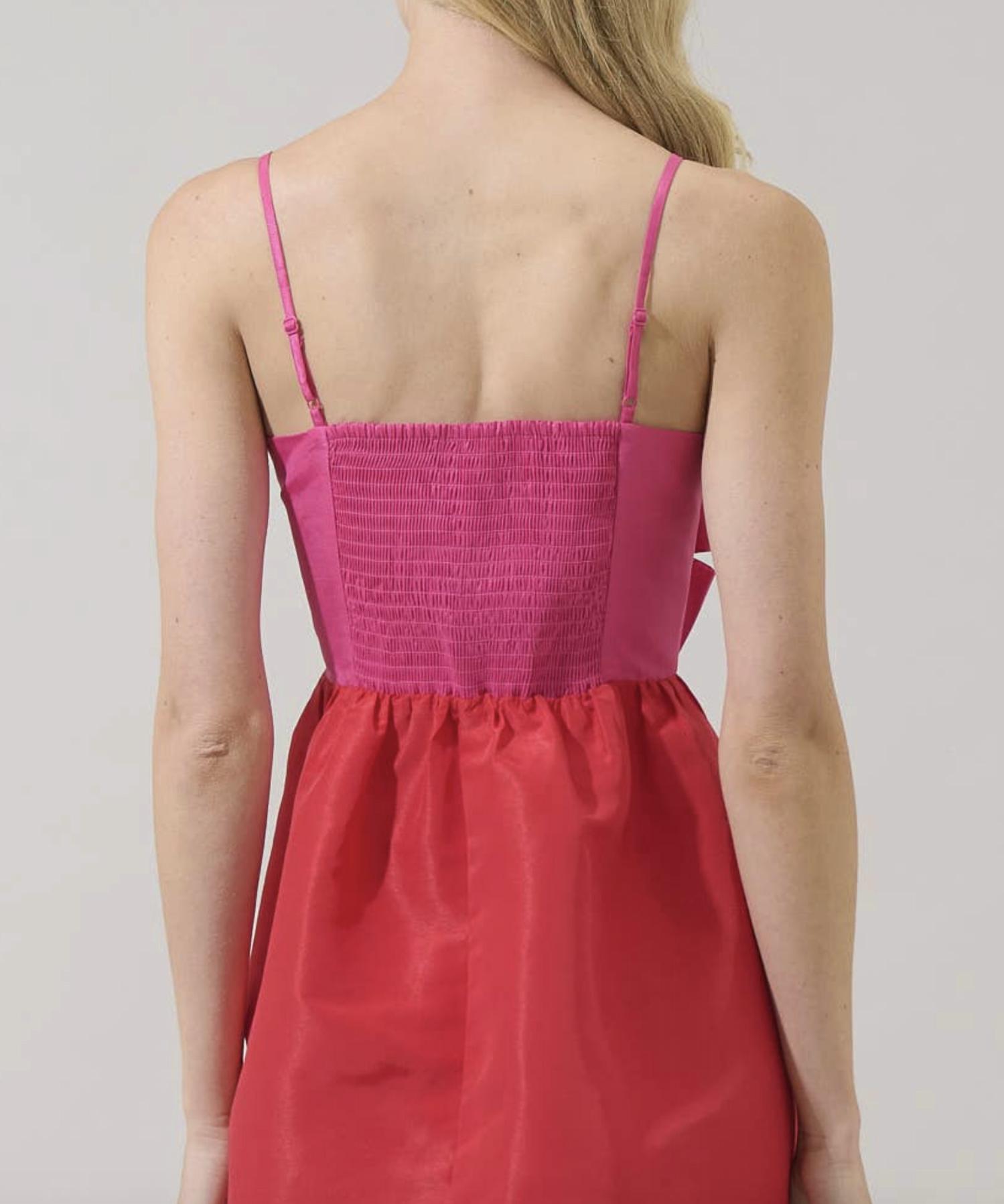 Sugarlips - Tizza Bow Color Block Mini Dress