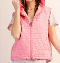 Kori - Hooded Lined Side Pocket Sleeveless Vest
