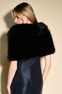 Joseph Ribkoff - Embellished Faux Fur Cape Cover-up