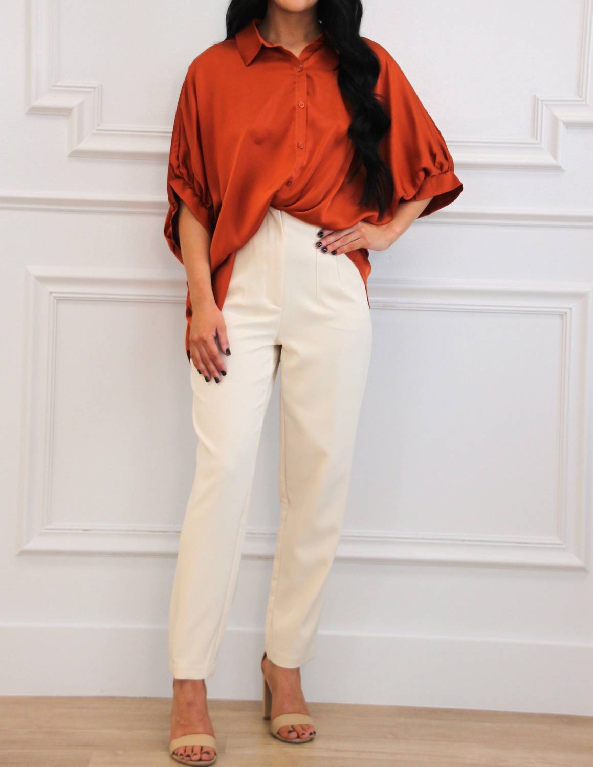 Day + Moon - Solara Satin Button Down Top