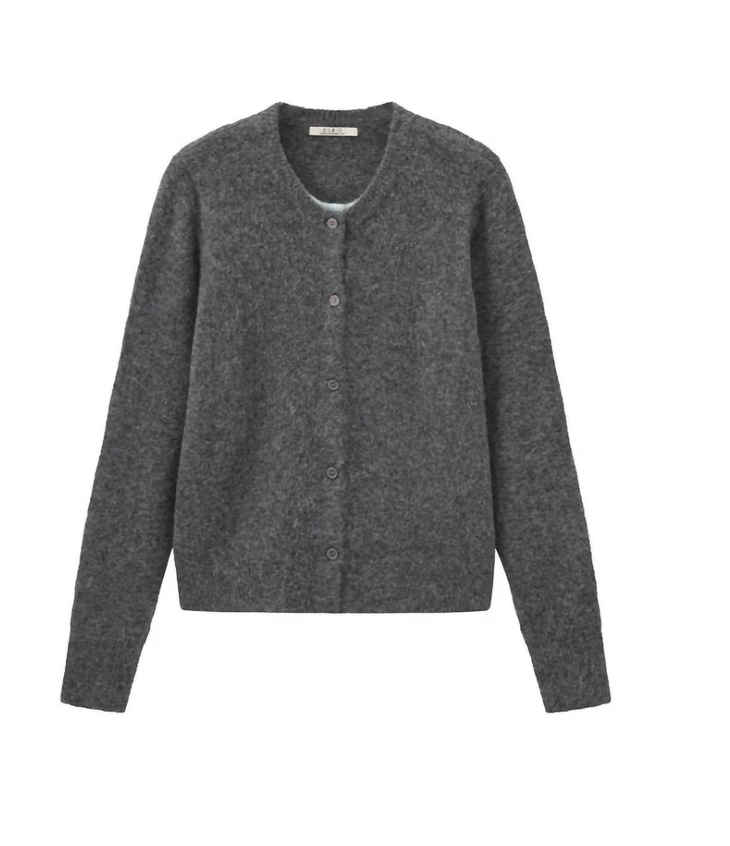 Cubic Crewneck Layered Cardigan in gray - women's cardigan - alternate view