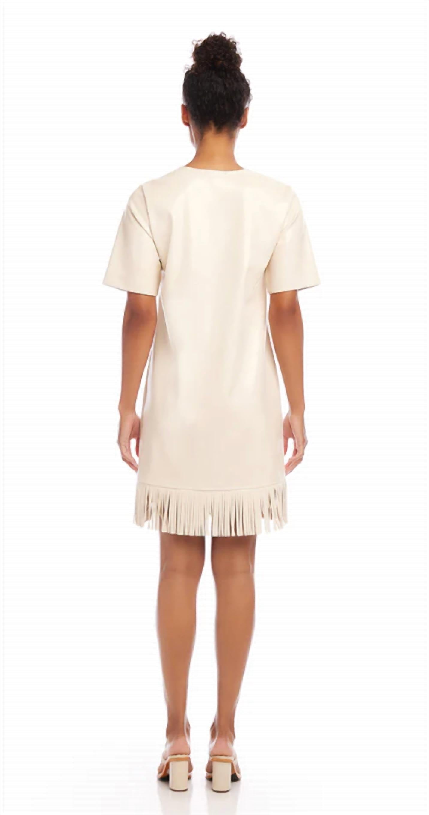 Karen Kane - Faux Leather Dress With Fringe