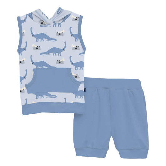 Kickee - Boy's Short Sleeve Hoodie Tank Outfit Set