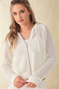 27 Miles Malibu - Marian Cotton Open Stitch Cropped Hoodie