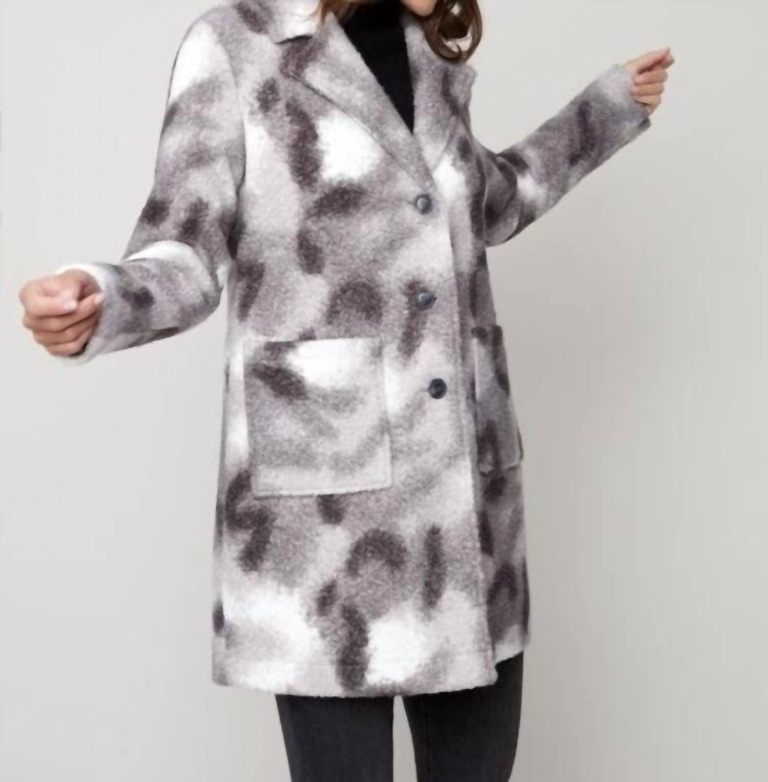 Charlie B - Printed Boucle Knit Coat