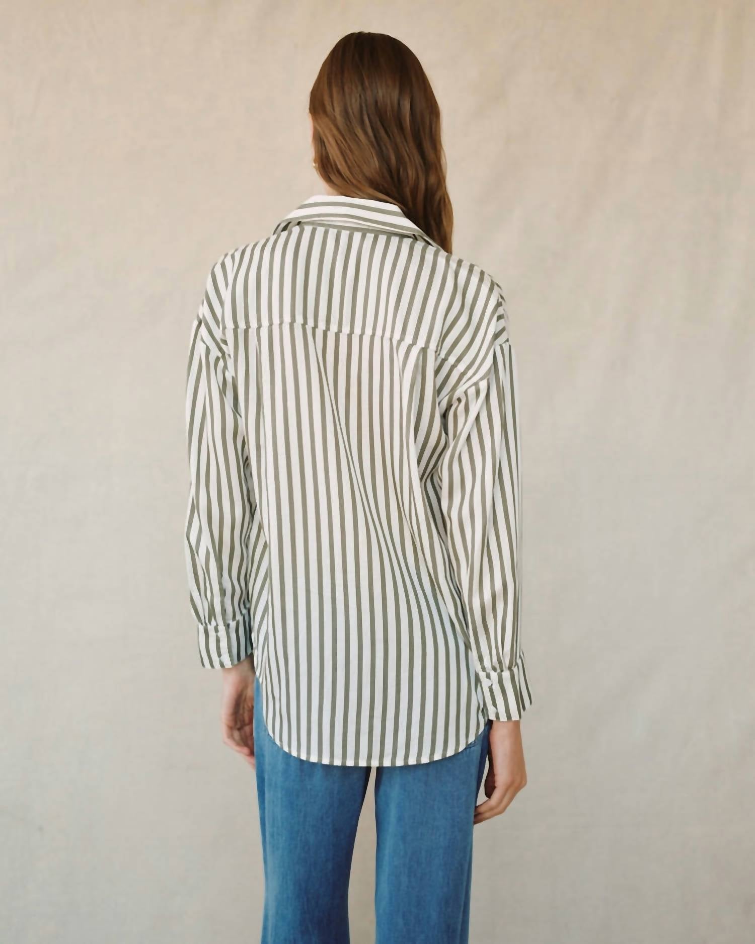 Bella Dahl - Oversized Button Down Stripe Blouse
