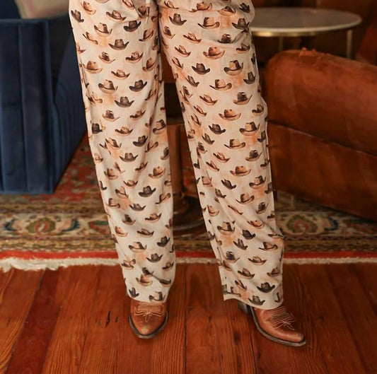 Layerz Clothing - Jane Multicolored Cowboy Hat Print Pant