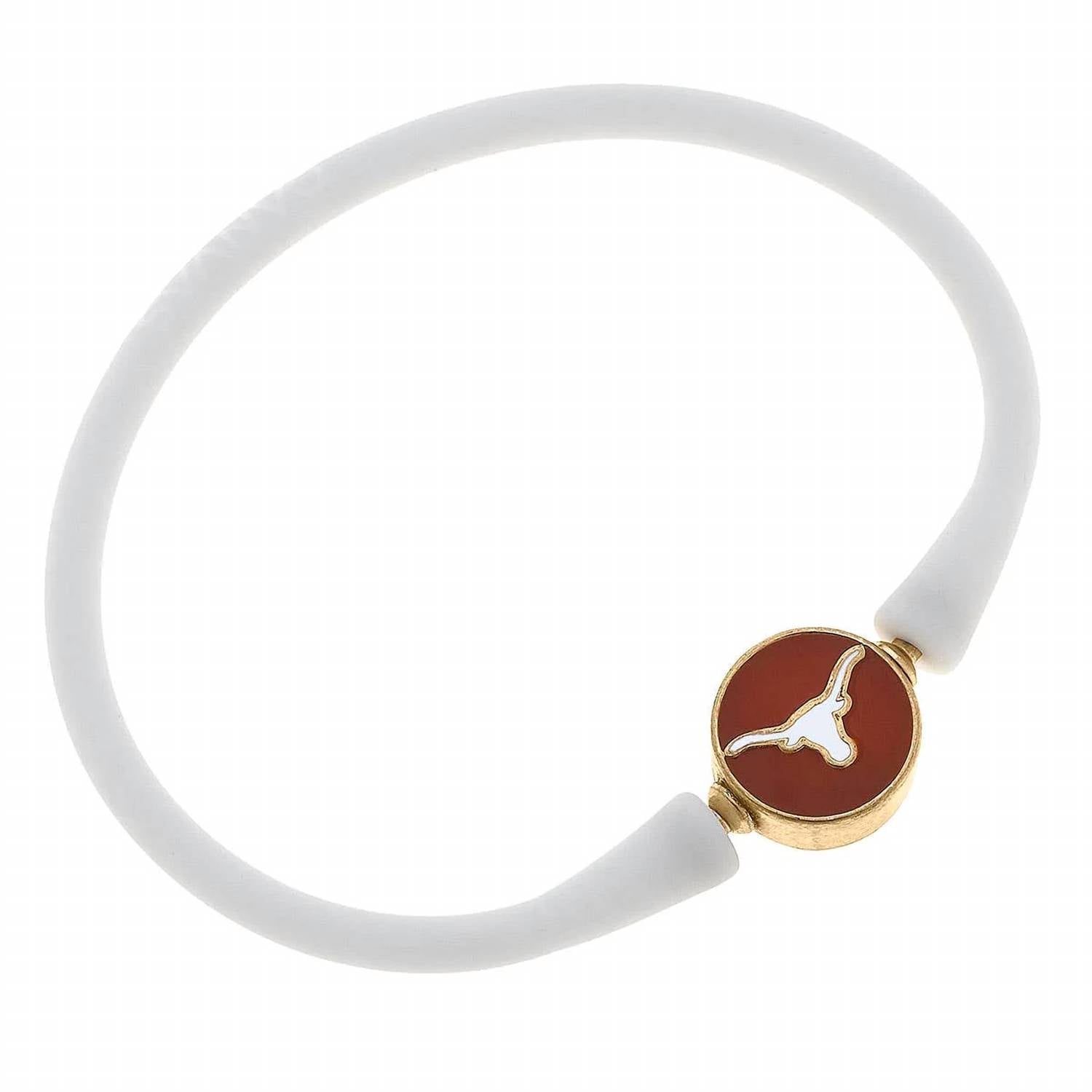 Canvas Style - Women's Texas Longhorns Enamel Silicone Bali Bracelet