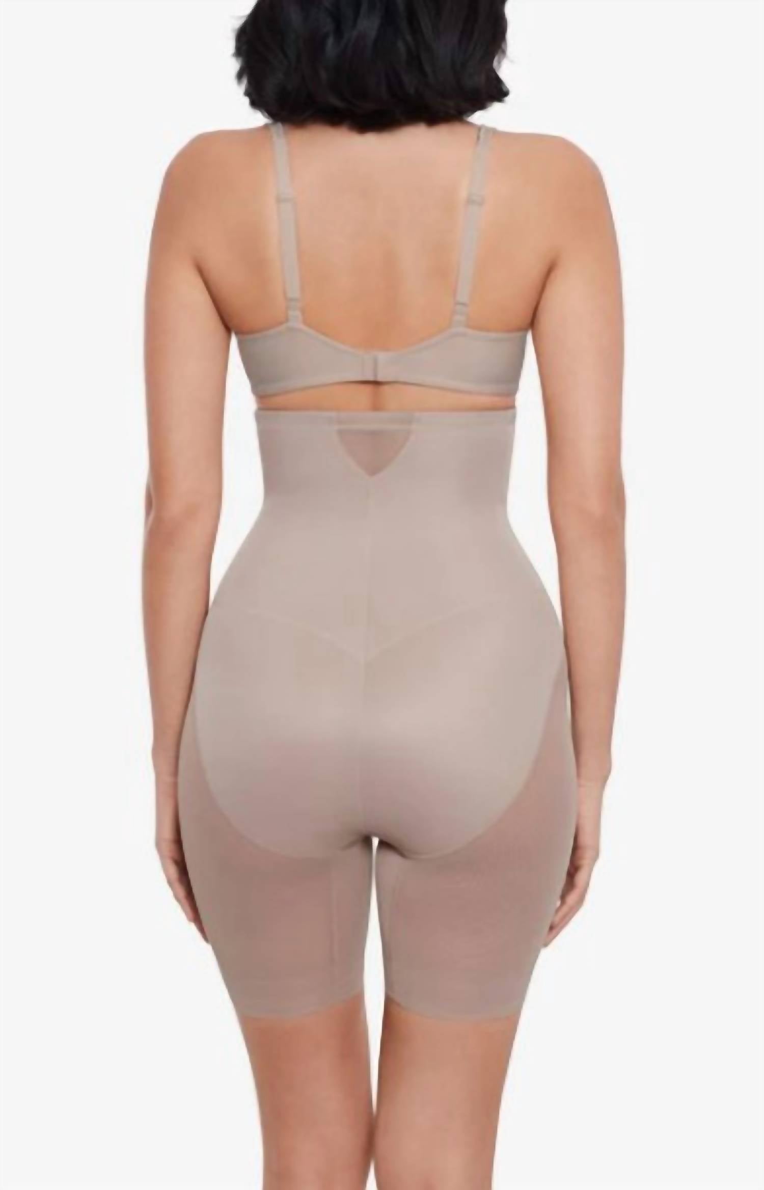 Miraclesuit Sexy Sheer Shaping Hi-waist Thigh Slimmer in stucco - women's intimate - alternate view